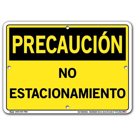Vestil Polystyrene Sign, 7-1/2" Height, 10-1/2" Width, Polystyrene, Rectangle, Spanish SI-C-18-A-PS-040-S